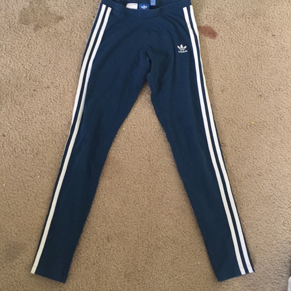 Dark teal colored adidas leggings